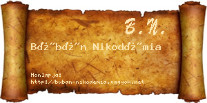 Búbán Nikodémia névjegykártya